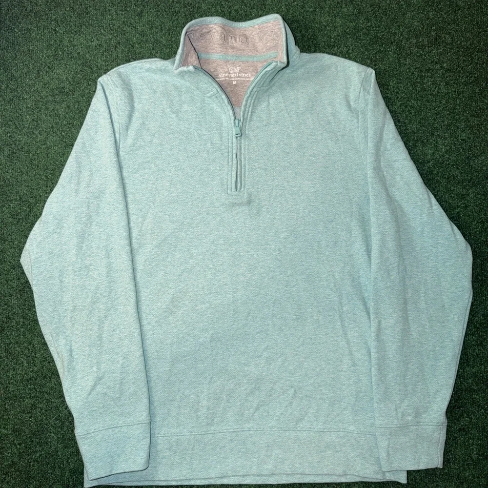 Vineyard Vines 1/4 Zip Turquoise Pullover Men's Size Medium R8